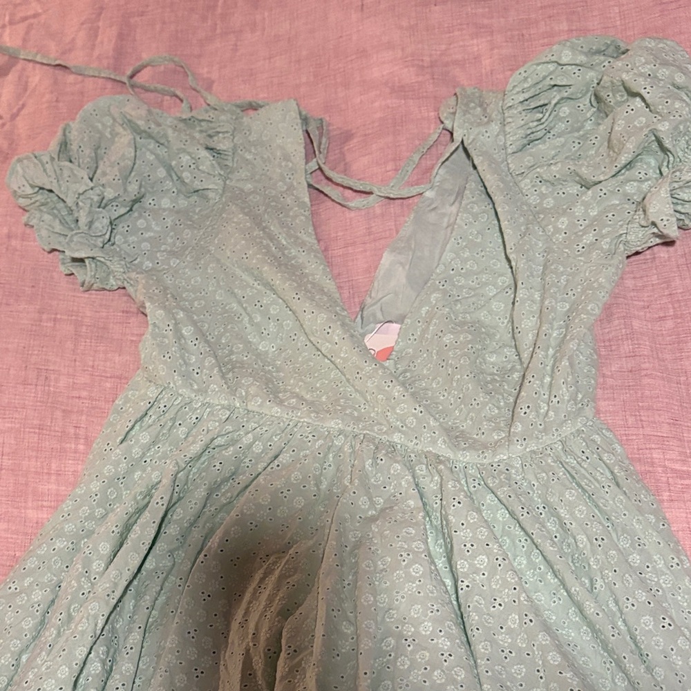 Selkie Mint Green Lace Prairie Dress in Milk Jade size XL - Picture 5 of 9